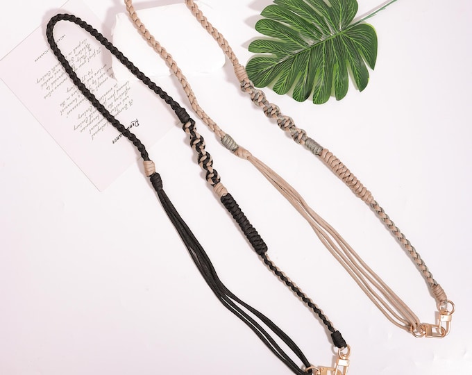 Minimalist Handmade Phone Lanyard with Universal Phone Connector Pad,Crossbody phone lanyard,Macrame Phone Strap,Key lanyard ,Handmade Gift