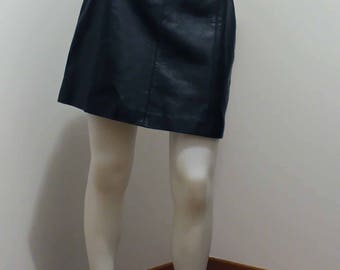 Vintage 1980 Bagatelle leather mini skirt, size 28 waist