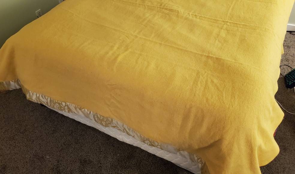 Kenwood Pure Wool Blanket Queen Size Yellow Satin Etsy