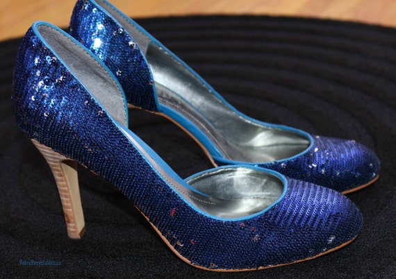 royal blue sequin shoes