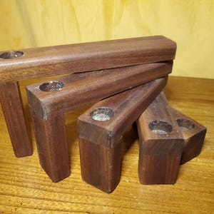 Mid-Century Modern Teak Folding Candle Holder | Geometric Danish Style Wooden Candlestick | Retro Home Decor