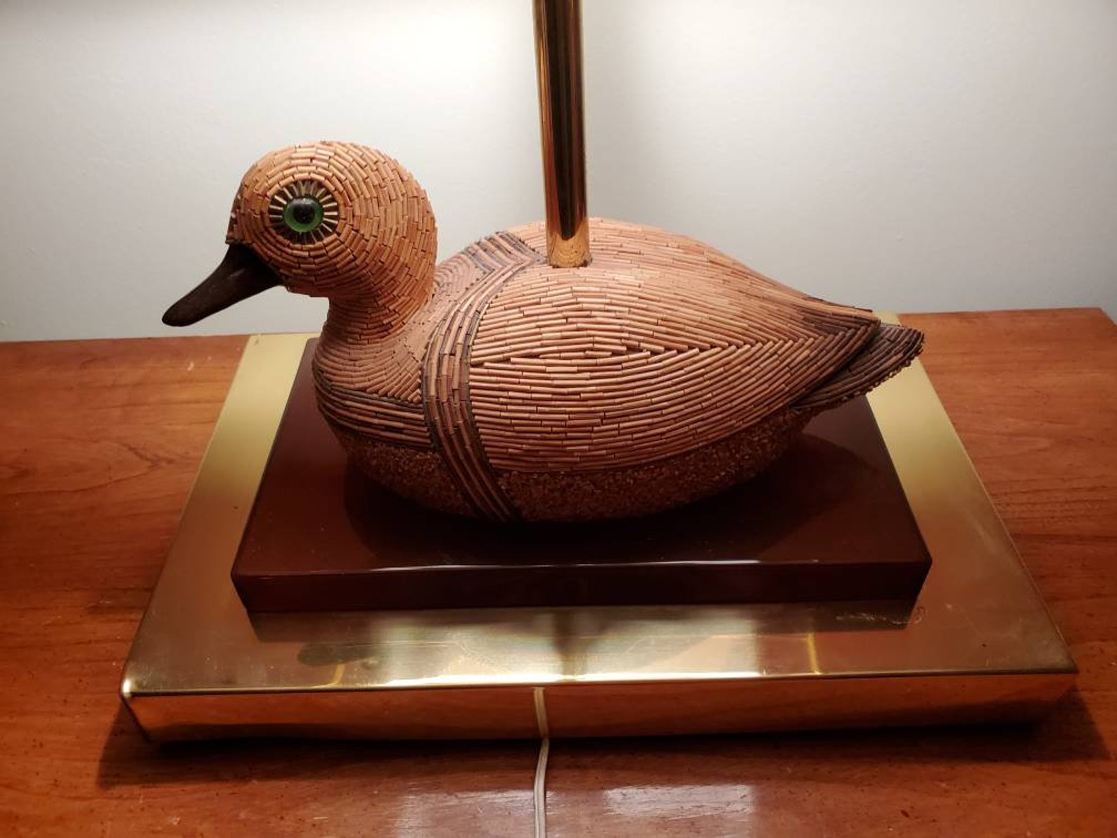 Large Wooden Duck Lamp Vintage Table Light 1970s Decor Etsy