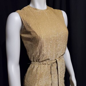 1960s Gold Thread Pencil Skirt Dress, Mid Century Fashion