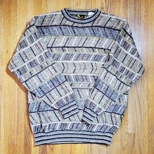 Fiume Coogi Style  Sweater, Vintage Luxury Knitwear, men&#39;s Medium