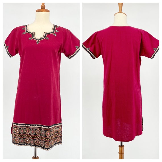 Vintage Indian Shisha Mirrored Tunic Mini Dress Ha