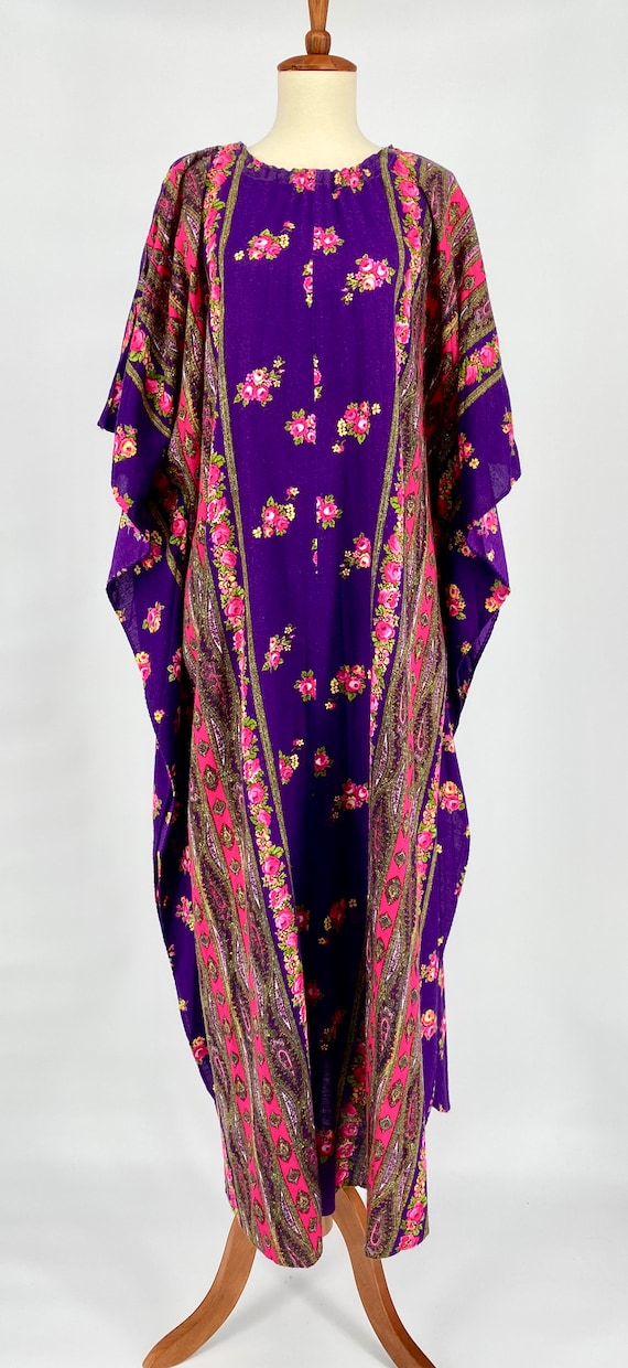 Vintage 70s Psychedelic Day-Glo Purple Pink Baby … - image 3