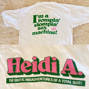 RARE Vintage 80s Porn T-shirt 'heidi A. - 'the Erotic Midadventures of