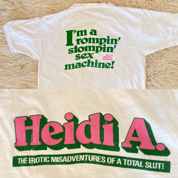 RARE Vintage 80s Porn T-shirt 'heidi A. - 'the Erotic RARE Vintage 80s Porn T-shirt 'heidi A. - 'the Erotic
