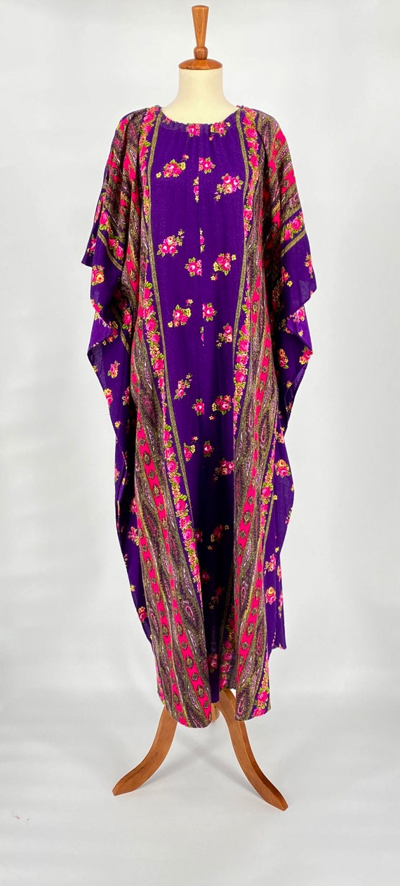 Vintage 70s Psychedelic Day-Glo Purple Pink Baby … - image 2