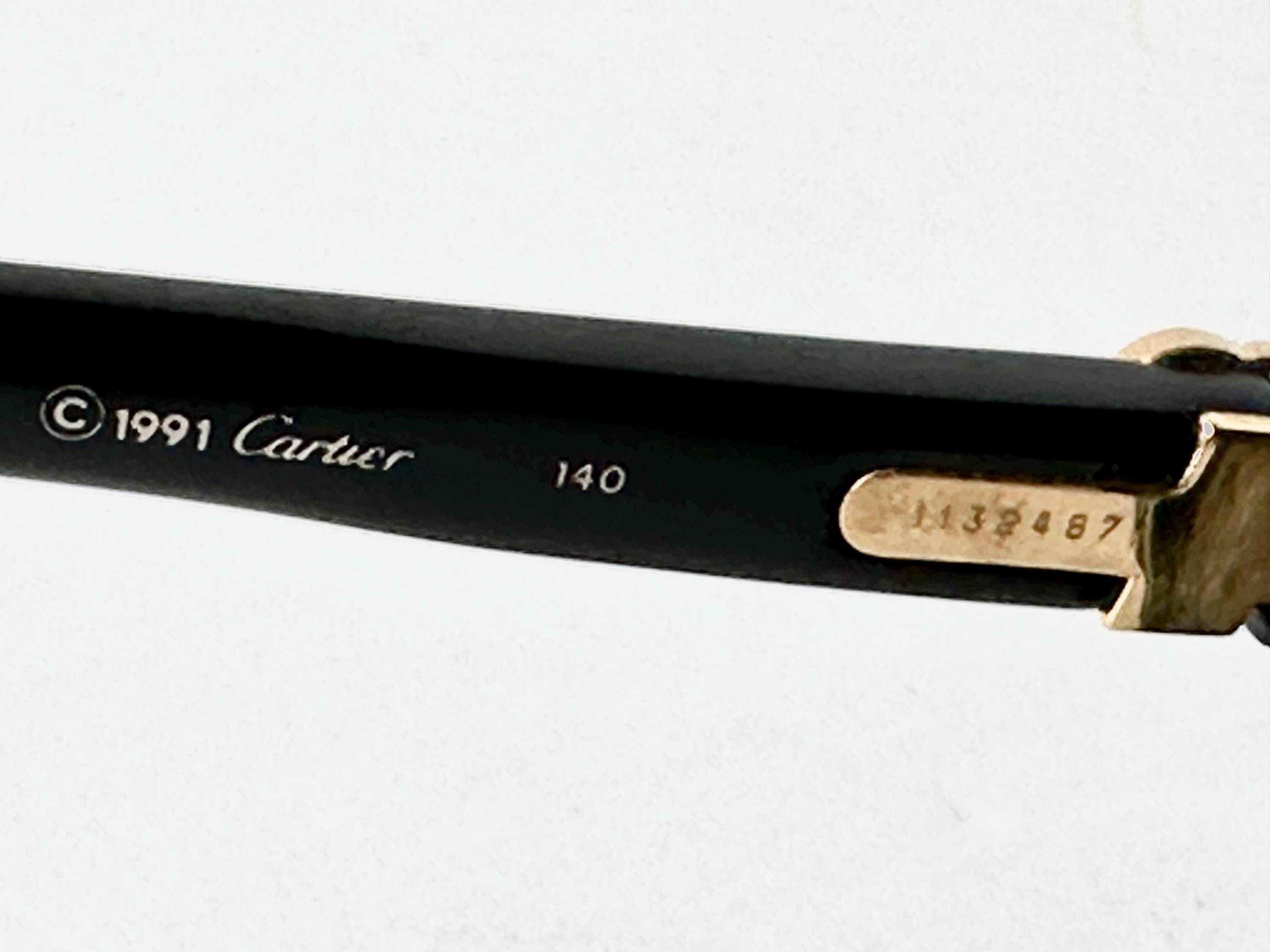 Cartier サングラス 1991年製 黒 Vintage 1991 Cartier Vitesse Sunglasses Gold and Black - Etsy