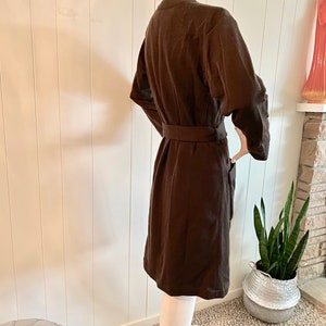 RARE Vintage Yves St Laurent Rive Gauche Chocolate Brown Wrap Dress image 6