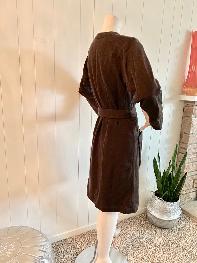 RARE Vintage Yves St Laurent Rive Gauche Chocolate Brown Wrap Dress image 6