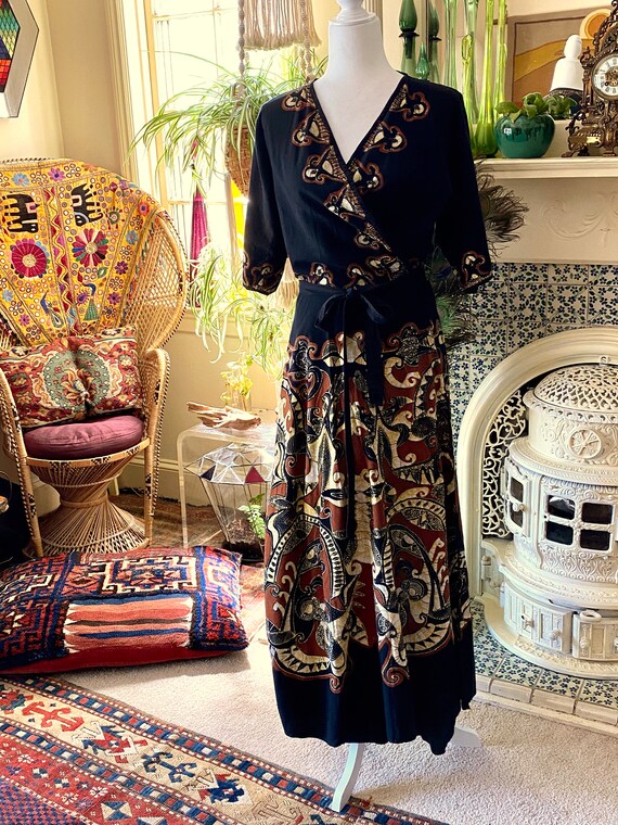 *SALE* Batik Vintage Cotton Maxi Dress Circa 1970s