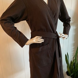 RARE Vintage Yves St Laurent Rive Gauche Chocolate Brown Wrap Dress image 5