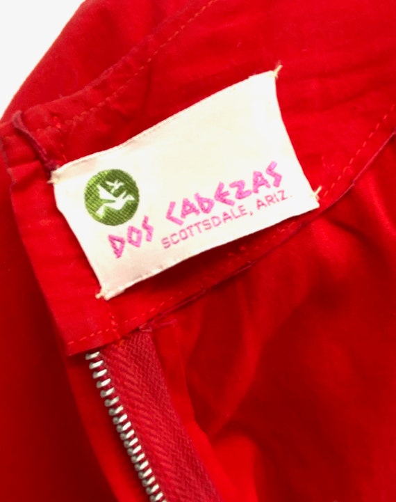 RARE Vintage Dos Cabezas 1970s Red Mexican Embroidere… Gem