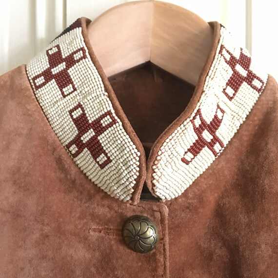 Vintage 90s Suede Fringe Studded and Beaded Jacket by Scully 
