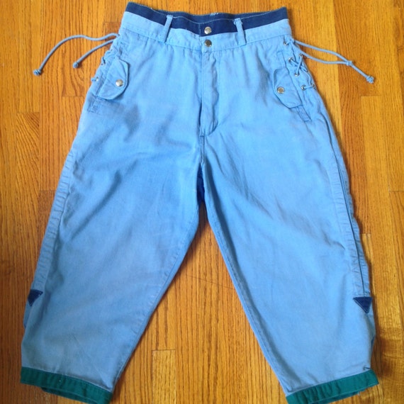 Vintage 1980's Blue and Green High Waist Knickers