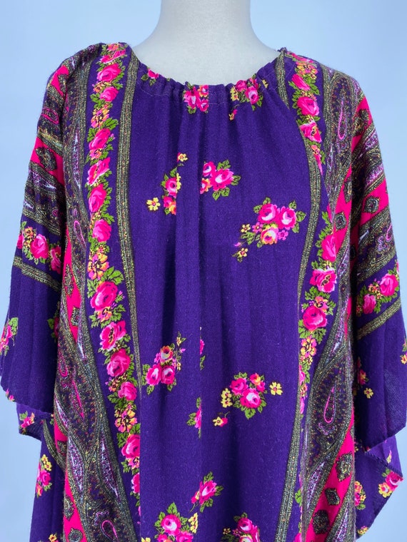 Vintage 70s Psychedelic Day-Glo Purple Pink Baby … - image 5