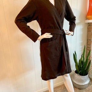 RARE Vintage Yves St Laurent Rive Gauche Chocolate Brown Wrap Dress image 4