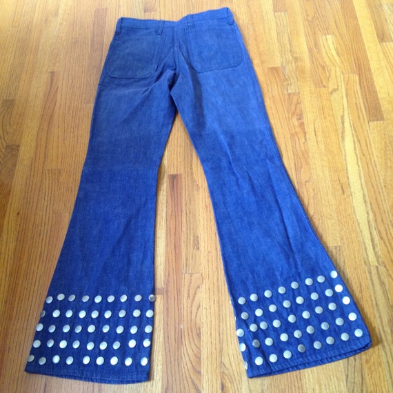 Vintage Studded 60s/ 70's Dark Denim Gunmetal Blu… - image 5