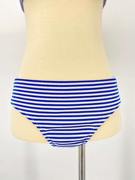 Vintage 1960s 1970s Two-Piece Blue and White Stri… - image 3