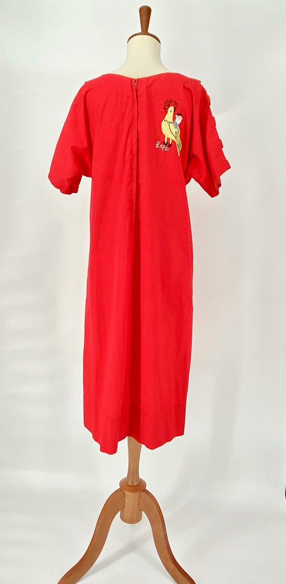 RARE Vintage Dos Cabezas 1970s Red Mexican Embroidere… Gem