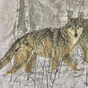 Vintage 80s 90s Wolf T-Shirt -Single Stitch - Paper Thin - Wolf Family - Wolf Pack - Gray Cotton - Adult T-Shirt L- bild 4