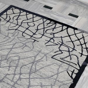 Hand Tufted Wool Rug: Modern Loop Line Design