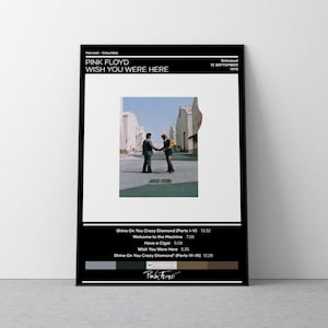 Póster de Pink Floyd / Póster de Wish You Were Here / Póster de música rock / Póster de portada de álbum / Póster de música de regalo / Decoración de pared / 4 colores