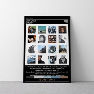 Bon Jovi Poster | Crush Poster | Rock Musik Poster | Album Cover Poster | Musik Poster Geschenk | Wanddekoration | 4farbig | Raumdekor | Album Print