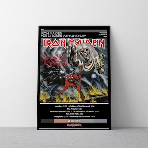 Iron Maiden Poster | The Number of the Beast Poster | Metal Music Poster | Album Cover Poster | Music Poster Gift | Wall Decor | 4 Color