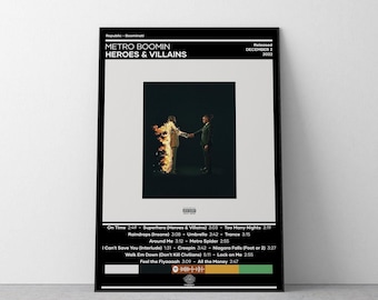 Póster de Metro Boomin / Póster de Héroes y Villanos / Póster musical / Póster de portada de álbum / Póster musical de regalo / Decoración de pared / Póster de hip-hop / 4 colores