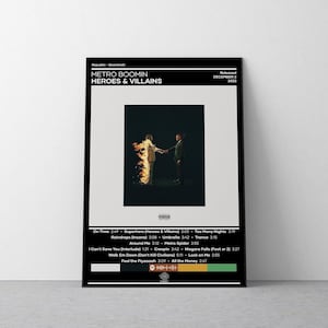 Metro Boomin Poster | Heroes & Villains Poster | Music Poster | Album Cover Poster | Music Poster Gift | Wall Decor | Hiphop Poster | 4Color