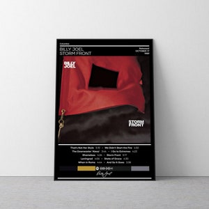 Billy Joel Poster | Storm Front Poster | Rock Music Poster | Album Cover Poster | Music Poster Gift | Wall Decor | 4 Color | Room Decor
