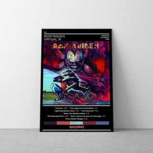 Iron Maiden Poster | Virtual XI Poster | Metal Music Poster | Album Cover Poster | Music Poster Gift | Wall Decor | 4 Color | Room Decor