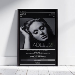 Adele Poster | 21 Poster | Music Poster | Album Cover Poster | Music Poster Gift | Wall Decor | 4 Color | Print | Home Decor| Adele 21 Print
