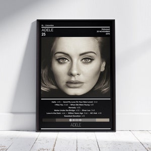 Adele Poster | 25 Poster | Music Poster | Album Cover Poster | Music Poster Gift | Wall Decor | 4 Color | Print | Home Decor| Adele 25 Print