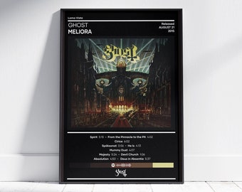 affiche fantôme de Zazzle.be Liste d'envies Vous avez des idées ? affiche Meliora | Affiche de musique en métal | Poster de la pochette de l'album | Cadeau affiche de musique | Décoration murale | 4 couleurs | Décoration de la chambre