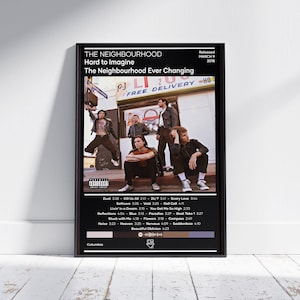 L'affiche du quartier | Difficile d'imaginer le quartier en constante évolution Poster | Affiche de musique rock | Poster de la pochette de l'album | Affiche de musique