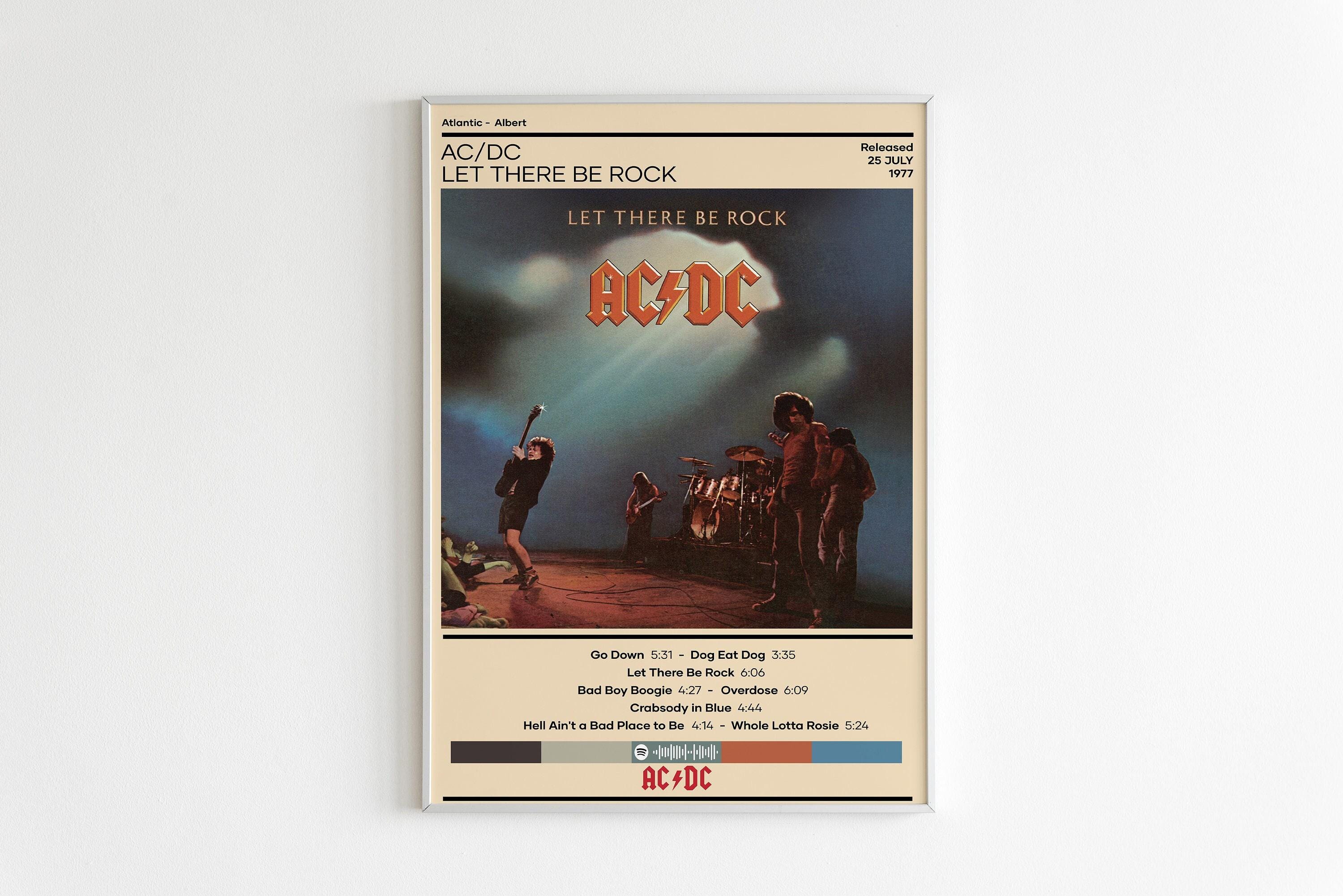 AC/DC Poster Let There Be Rock Poster Metal Music Poster Album Cover ...