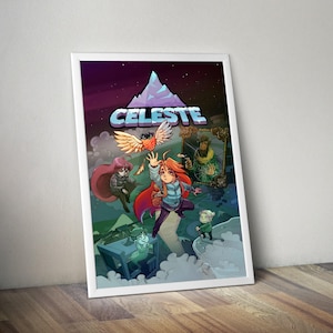 Celeste Poster | Celeste Video Game Poster | Gaming Poster | Game Poster | Gamer Poster Gift | Wall Decor | Game Print | Room Decor