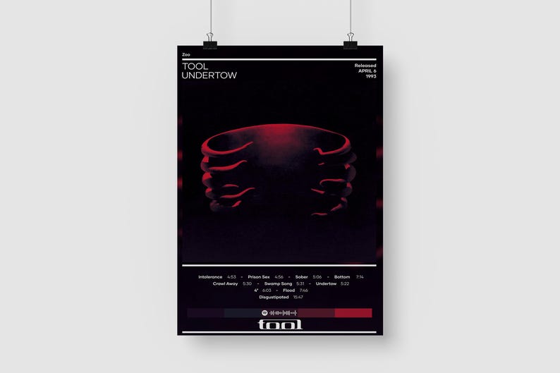 Tool Poster | Undertow Poster | Rock Music Poster | Album Cover Poster ...