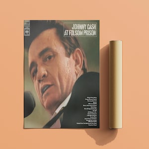 Johnny Cash Poster | At Folsom Prison Poster | Concert Poster | Album Cover Poster | Music Poster Gift | Wall Decor | Rock Music Poster
