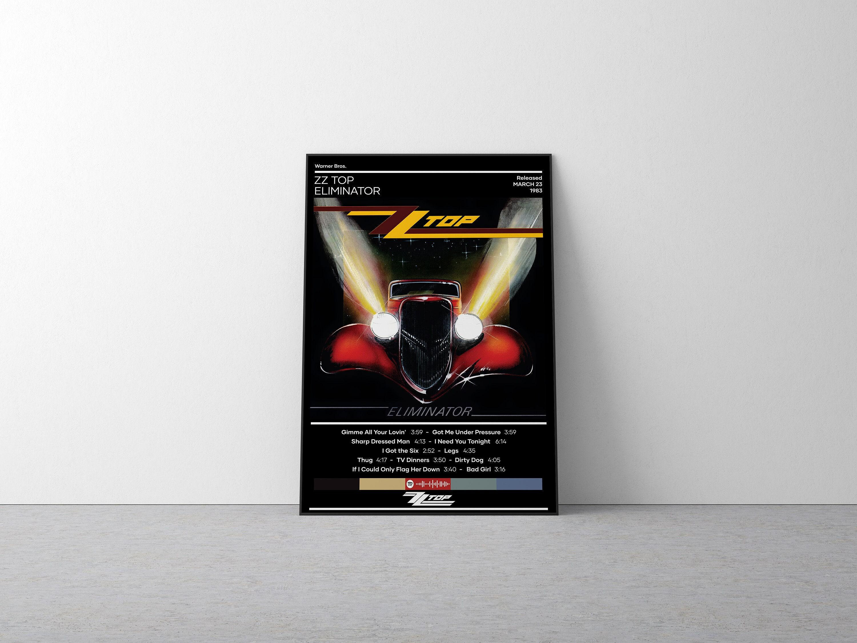 ZZ Top Poster | Eliminator Poster | Metal Music Poster | Album Cover Poster | Music Poster Gift | Wall Decor | 4 Color | Room Decor