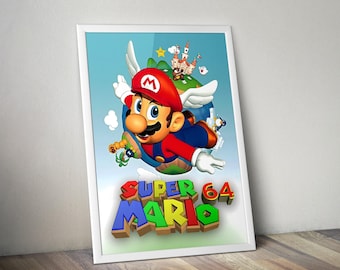 スーパーマリオ 64 jpn ウォールポスター ボックスアート レトロ