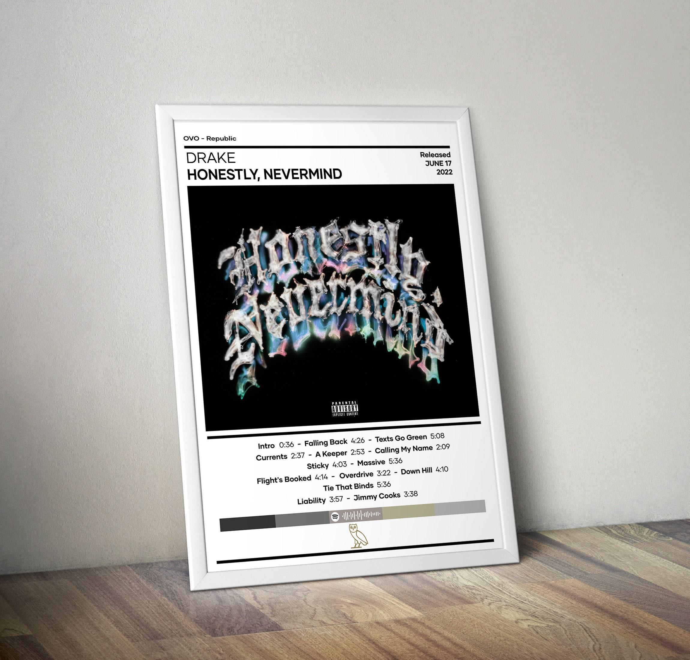 Drake Poster Honestly, Nevermind Poster Music Poster Album Cover Poster