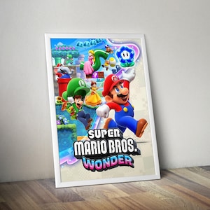 Super Mario Bros Wonder Poster | Super Mario Bros. Videospiel Poster Gaming Poster | Spiel Poster | Gamer Poster Geschenk | Wanddekoration