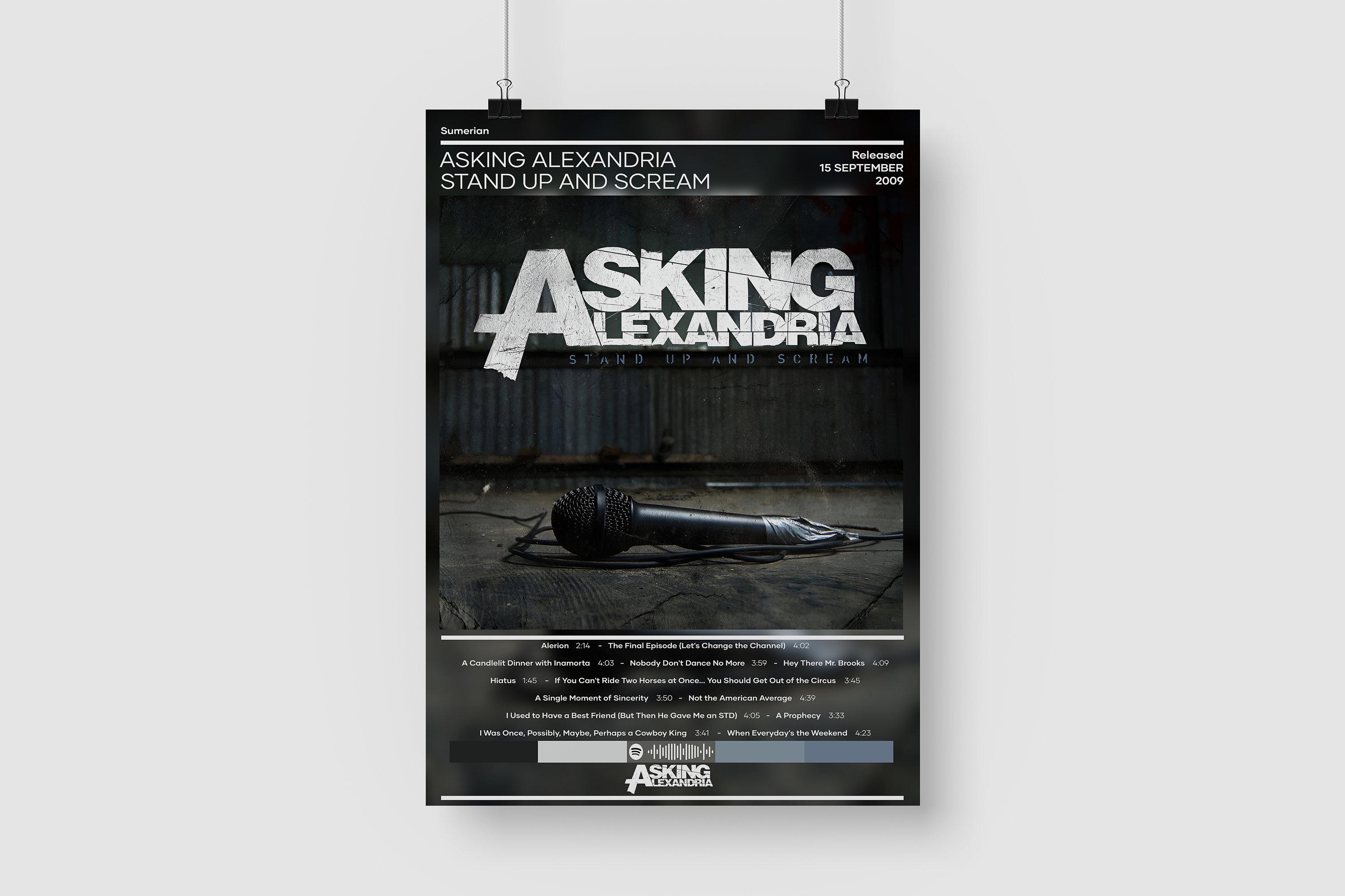 Asking Alexandria Poster | Stand up and Scream Poster | Rock Music 