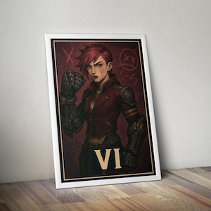 Vi Poster | League Of Legends Vi Video Game Poster | Gaming Poster | Game Poster | Gamer Poster Gift | Wall Decor | Game Print | Room Decor