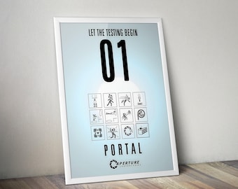 Portal Poster | Portal Game Poster | Gaming Poster | Game Poster | Gamer Poster Gift | Wall Decor | Game Print | Room Decor